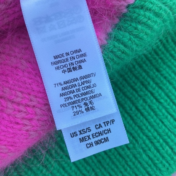 Juicy Couture Women’s Oversized Cardigan Angora Pink and Green Sweater XS/S - Picture 11 of 13